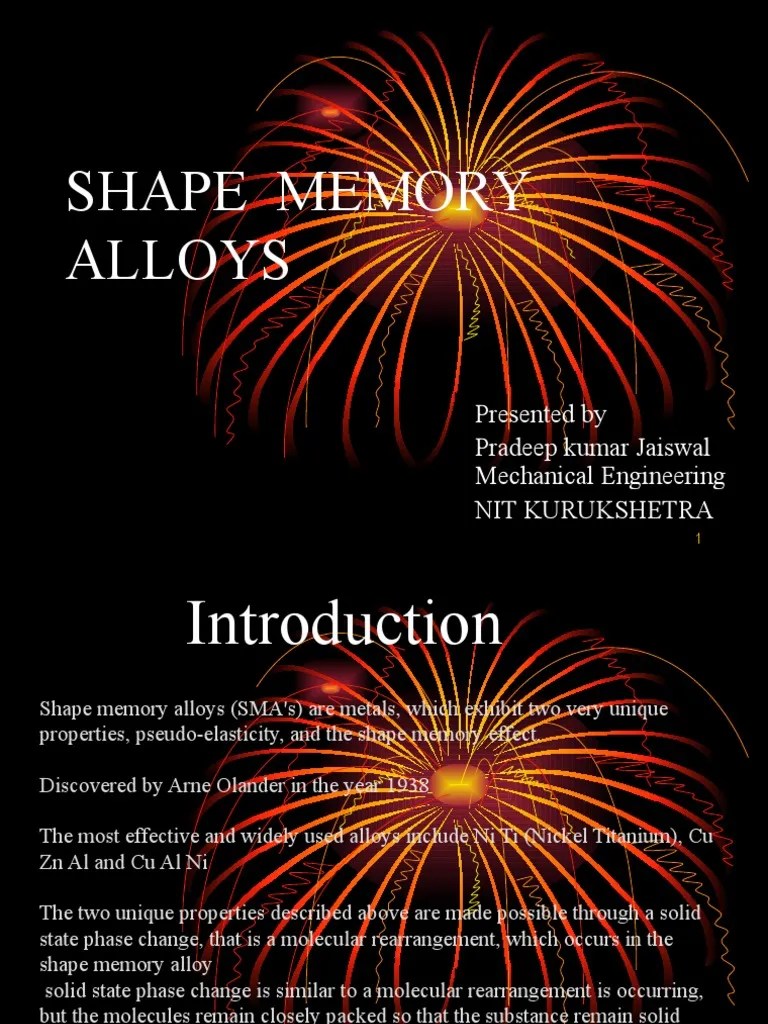 Shape Memory Alloys1 | PDF | Shape Memory Alloy | Building Engineering