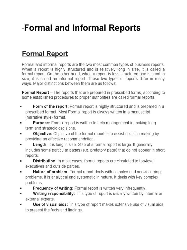 Formal And Informal Reports Writing 19012021 122635am | PDF | Essays ...