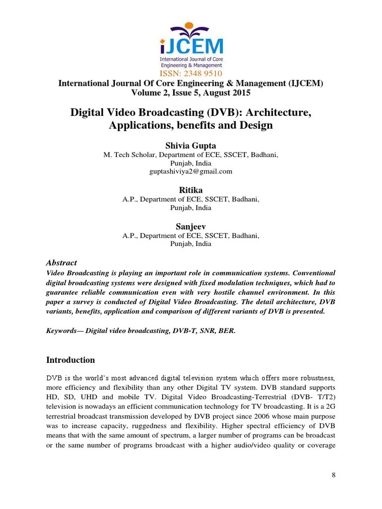 Digital Video Broadcasting DVB Architecture Applications Benefits And ...