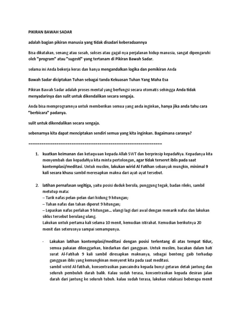 Pikiran Bawah Sadar | PDF