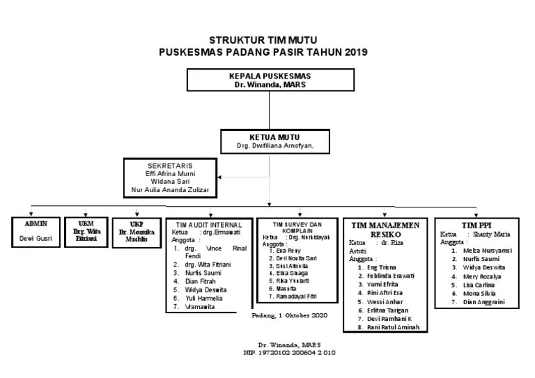 Struktur Tim Mutu 2019 | PDF