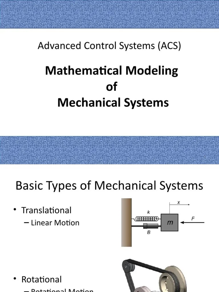 Lecture4 Mathematical Models Of Mechanical Systems Pdf Mathematical - Premium Ocean Design Gallery - Mobile