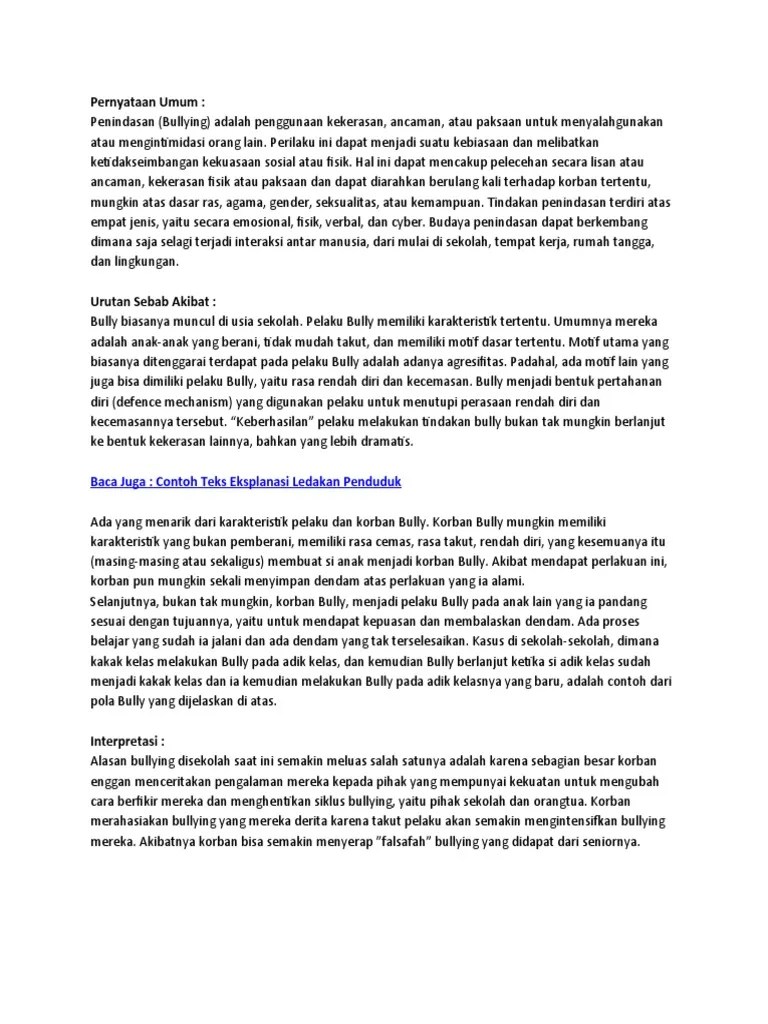 Teks Eksplanasi Bully | PDF