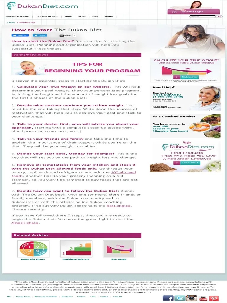 How To Start The Dukan Diet | PDF | Diet (Nutrition) | Diet & Nutrition