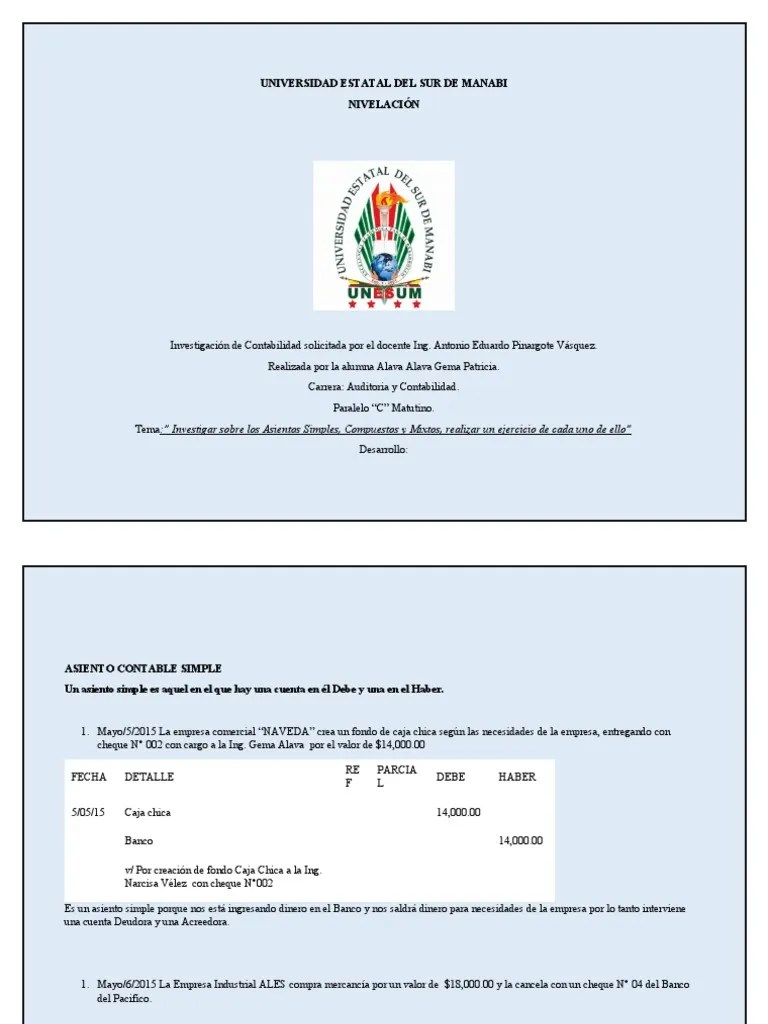 Asientos Contables | PDF | Bancos | Contabilidad