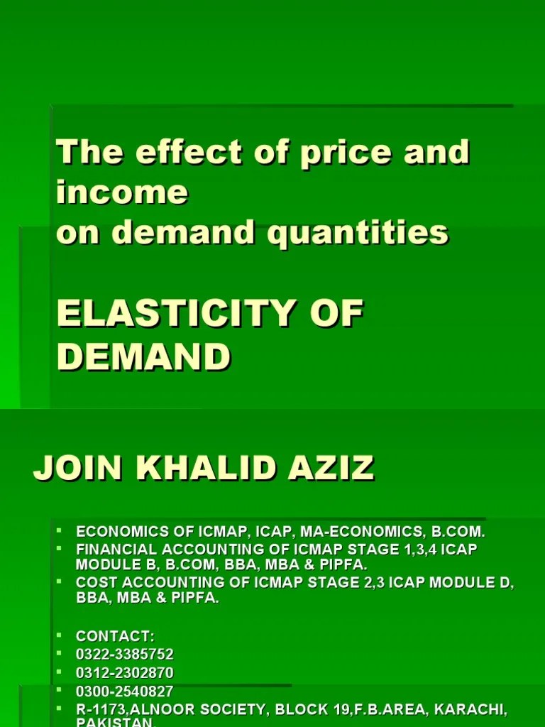 Elasticity Of Demand | PDF | Demand | Price Elasticity Of Demand