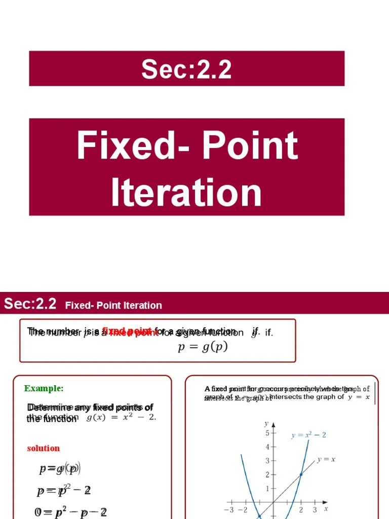 2.2 Fixed Point Iteration | PDF | Slope | Function (Mathematics)