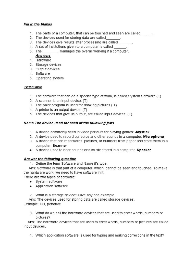 Hardware And Software Class 3 | PDF