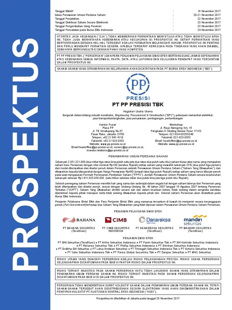 Buku-Prospektus-Final-PP Presisi-Nov17 - IND | PDF