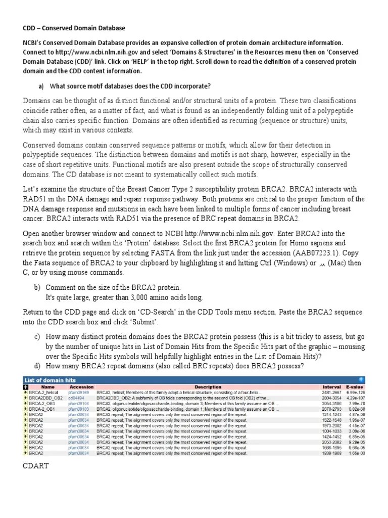 Bioinformatics Ii - Lab No.1 | PDF | Protein Domain | Conserved Sequence