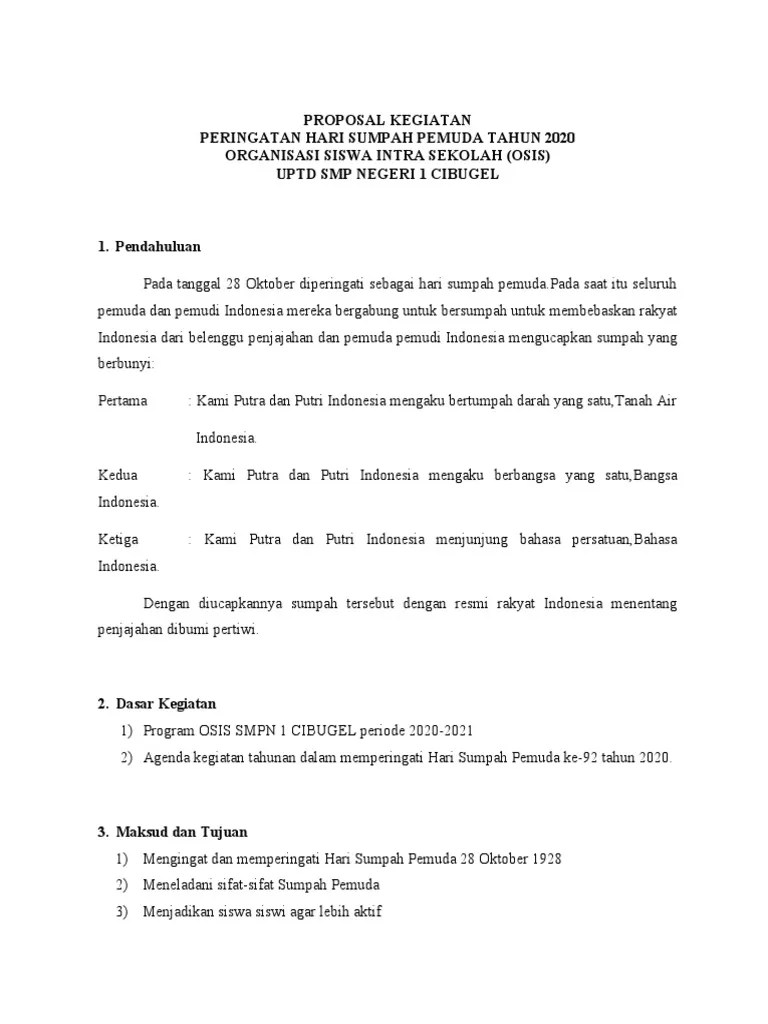 Proposal Kegiatan Sumpah Pemuda | PDF