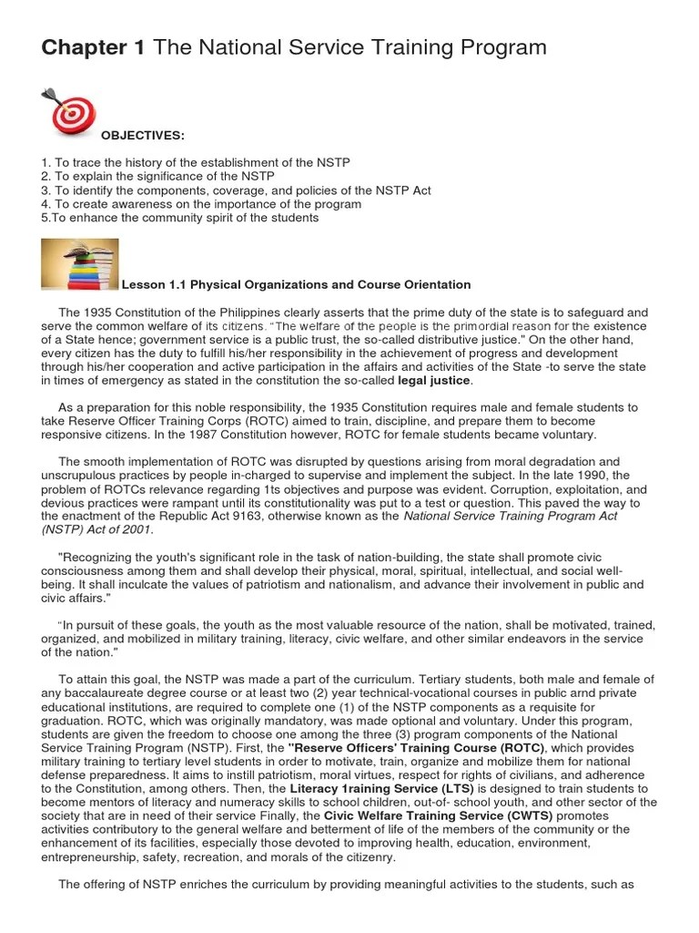 Nstp 1 1st Pdf Pdf Reserve Officers Training Corps Government - Premium Landscape Illustration Gallery - High Resolution