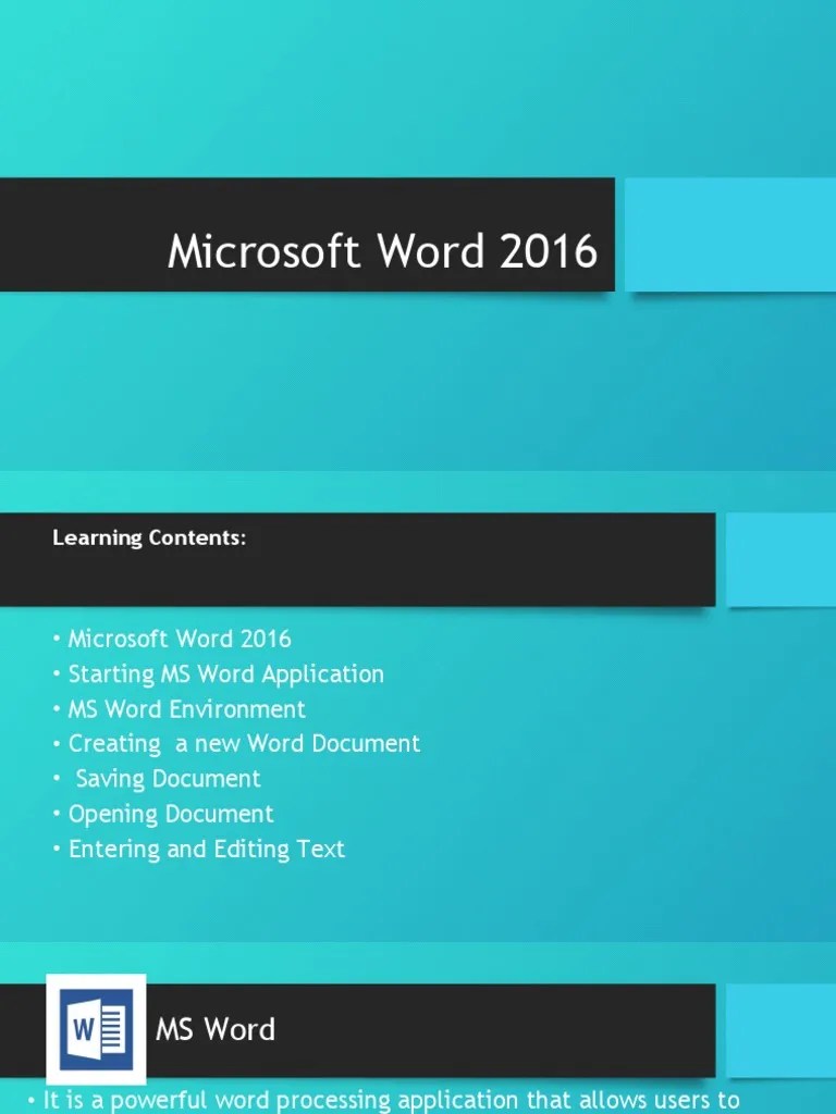 Chapter II - Microsoft Word 2016 | PDF