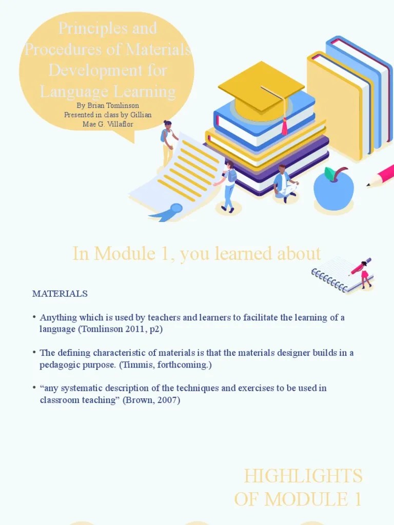 Principles And Procedures Of Materials Development For Language ...