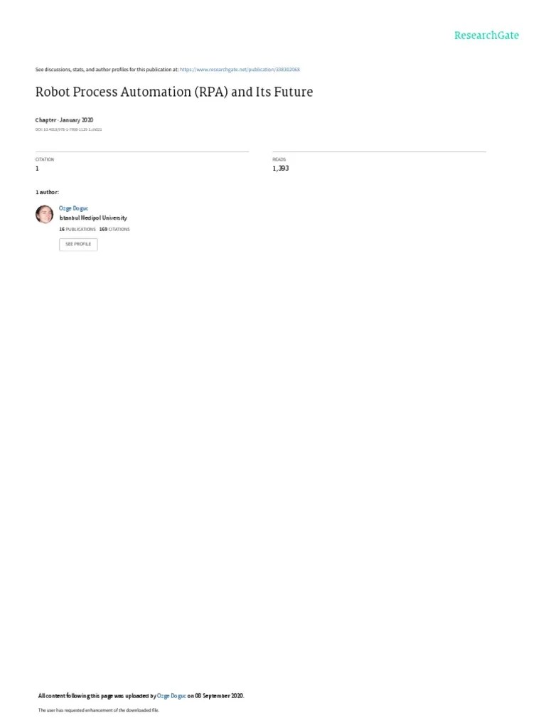 Robot Process Automation RPA And Its Future | PDF | Business Process ...