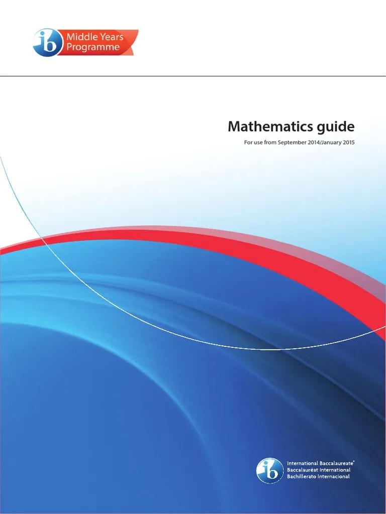 Mathematics Guide: For Use From September 2014/january 2015 | PDF | Curriculum | Interdisciplinarity