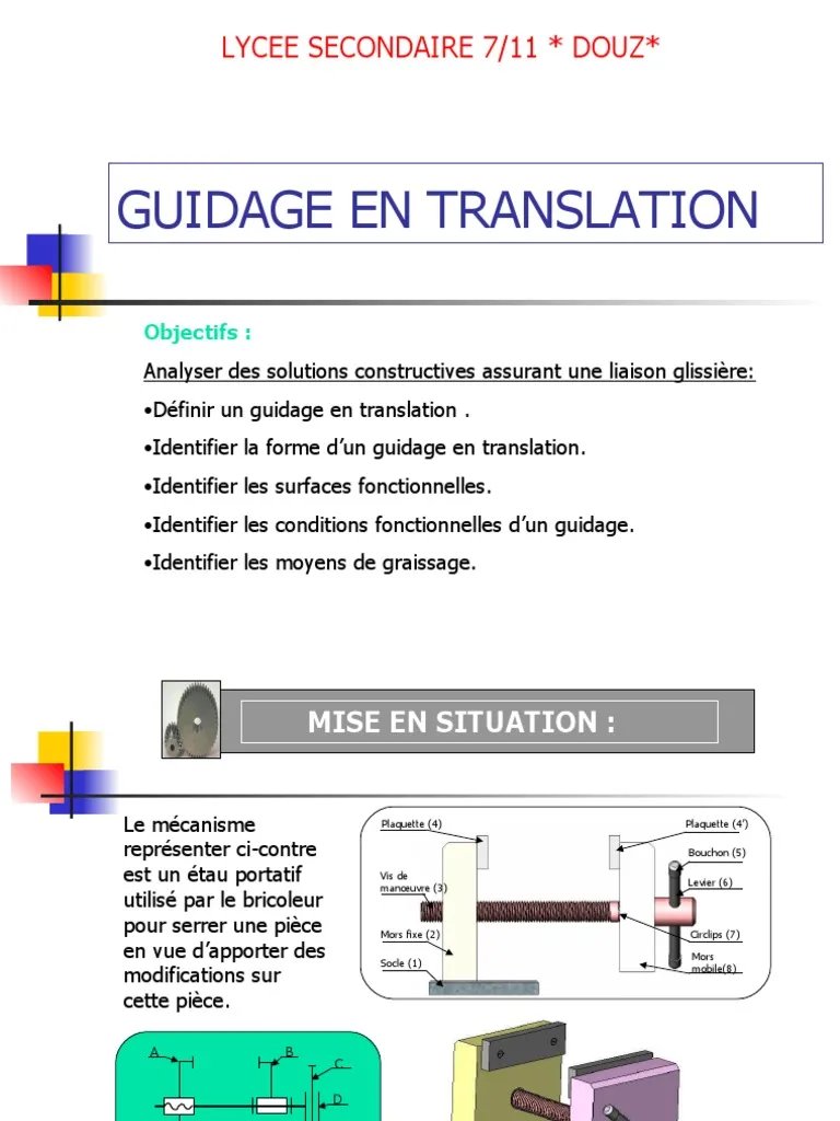 Guidage en Translation  PDF  Friction  Mcanique.