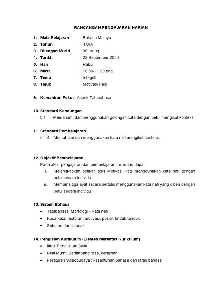 Jawab kesemua 5 soalan yang disediakan. Rph Kata Nafi 25 9 Pdf
