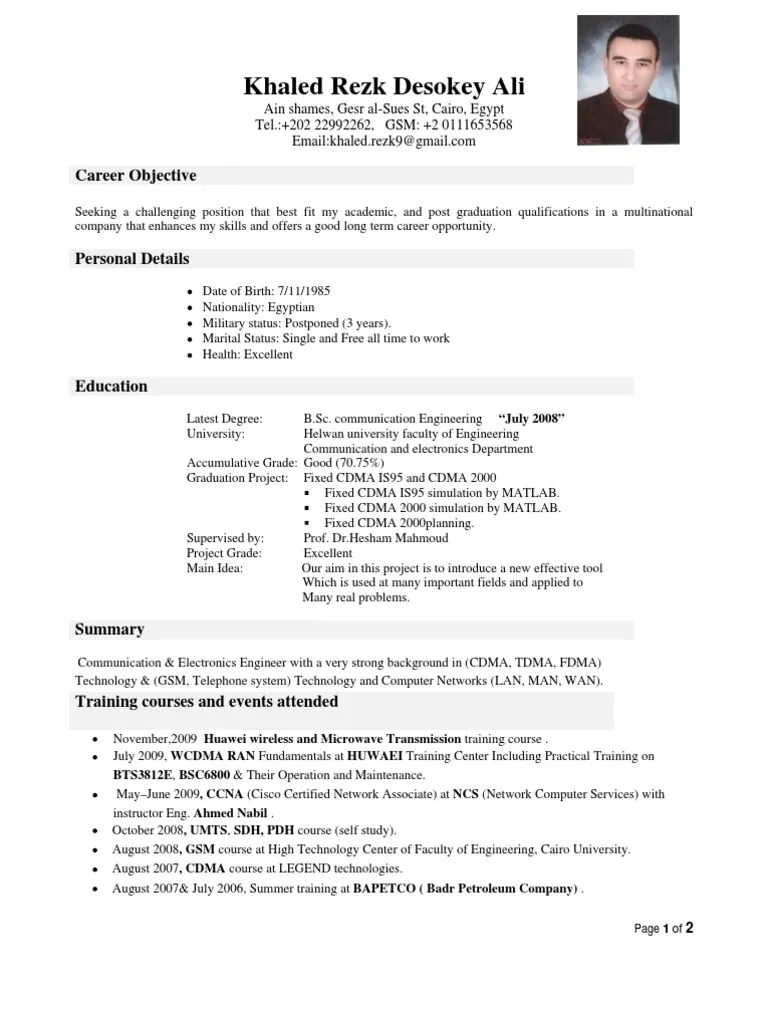 Khaled Rezk Cv Sertifikasi Cisco Jaringan Komputer