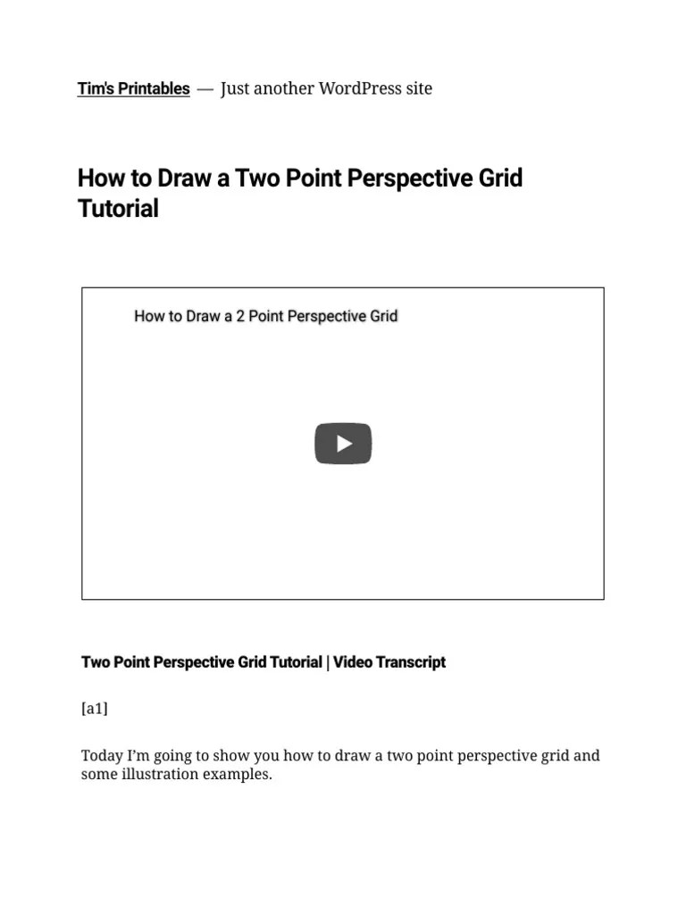 How To Draw A Two Point Perspective Grid Tutorial | PDF