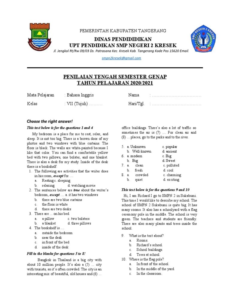 Jd3sp4o0y dan 25 orang menganggap . Soal Pts Bahasa Inggris Kelas 7 Semester Genap Pdf