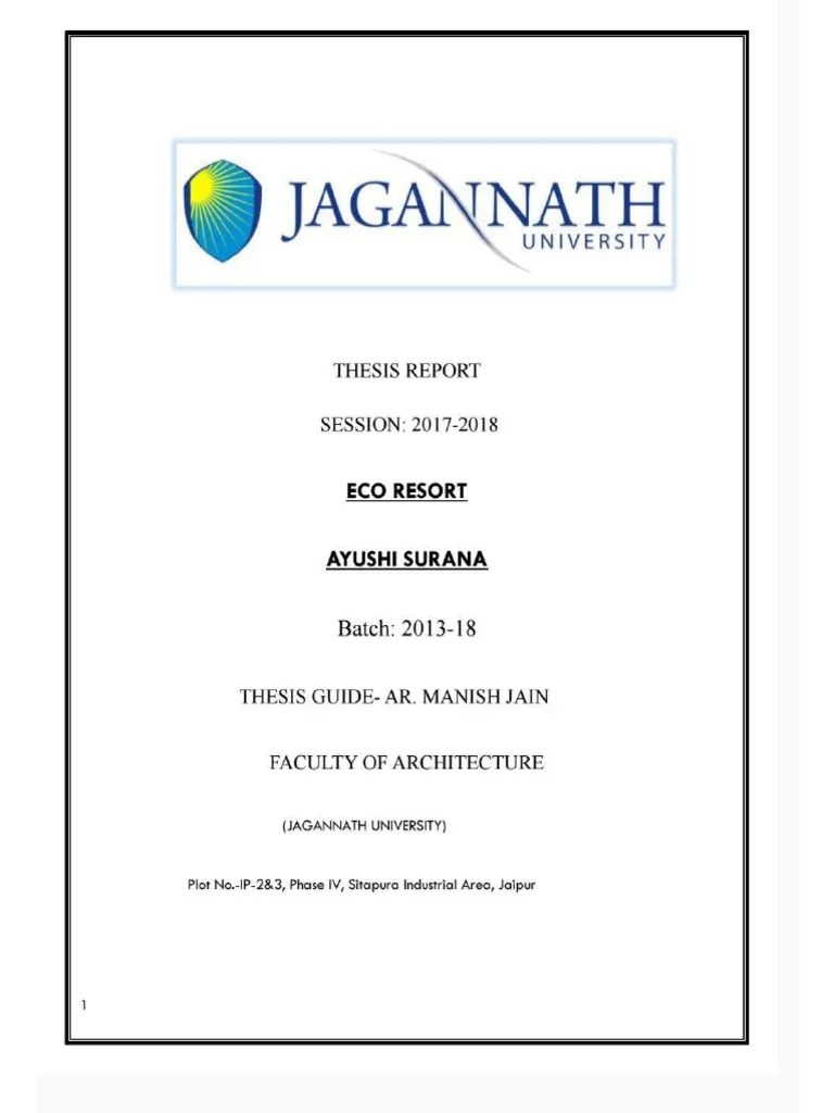 Eco Resort Thesis Report | PDF