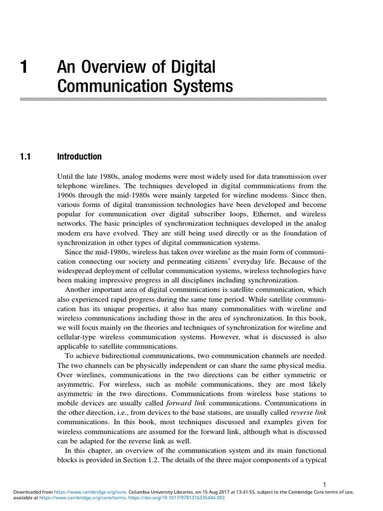 An Overview Of Digital Communication Systems | PDF | Modulation | Data ...