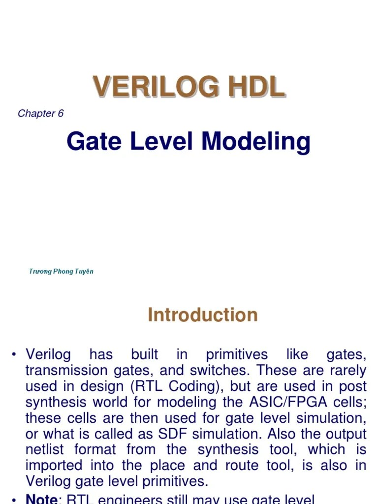 Chapter 6-Gate Level Modeling | PDF | Logic Gate | Cmos