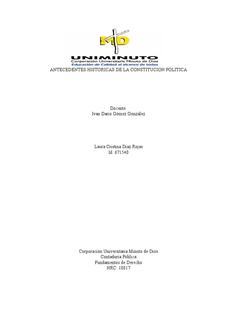 Actividad 3 - Antecedentes Historicas De La Constitucion Politica | PDF ...