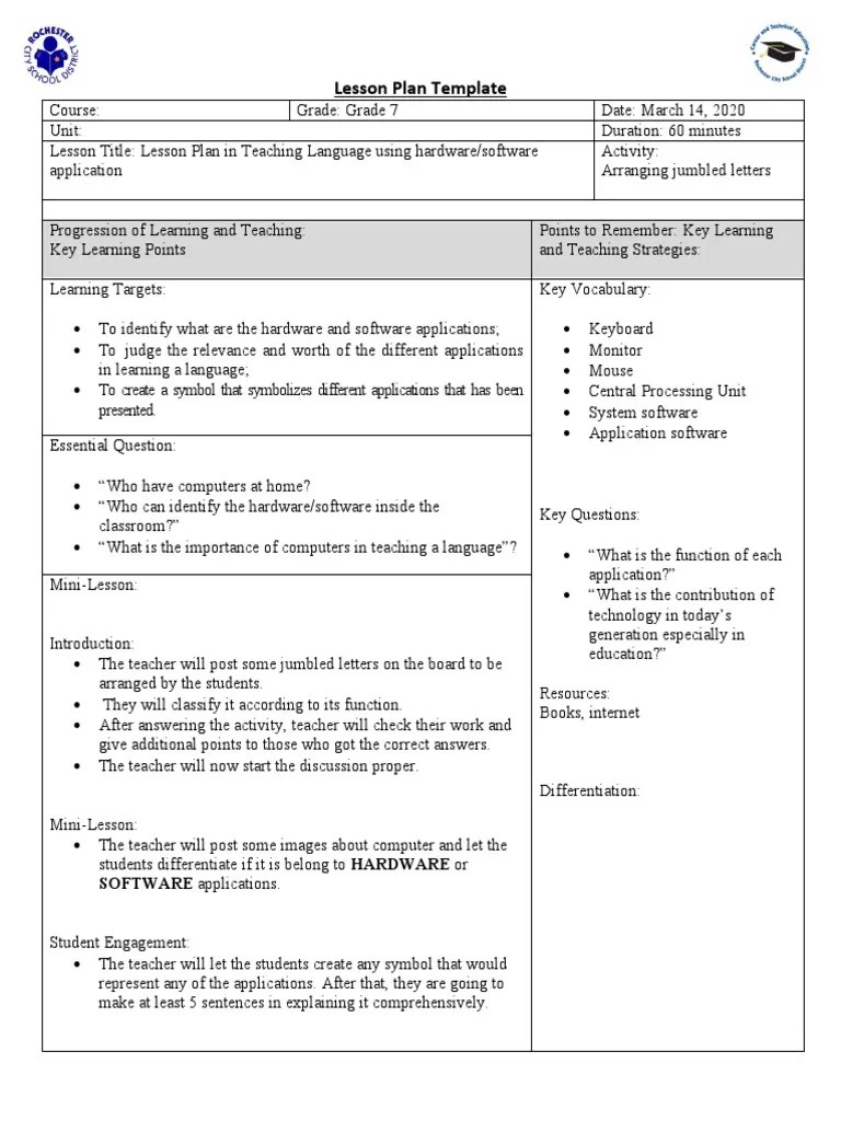 CTE Lesson Plan Template | Download Free PDF | Software | Computer Program