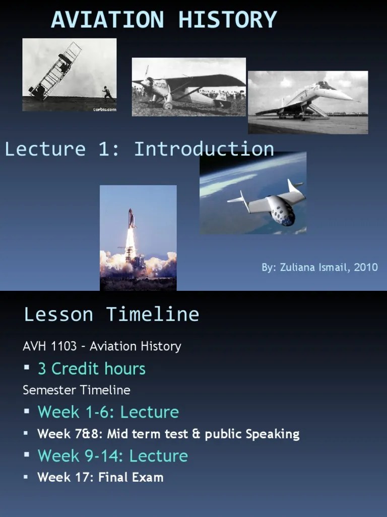 Lecture 1-Introduction To Aviation History | PDF | Aircraft | Flight