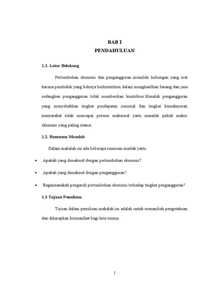 Dampak Pengangguran Terhadap Pertumbuhan Ekonomi Indonesia | PDF