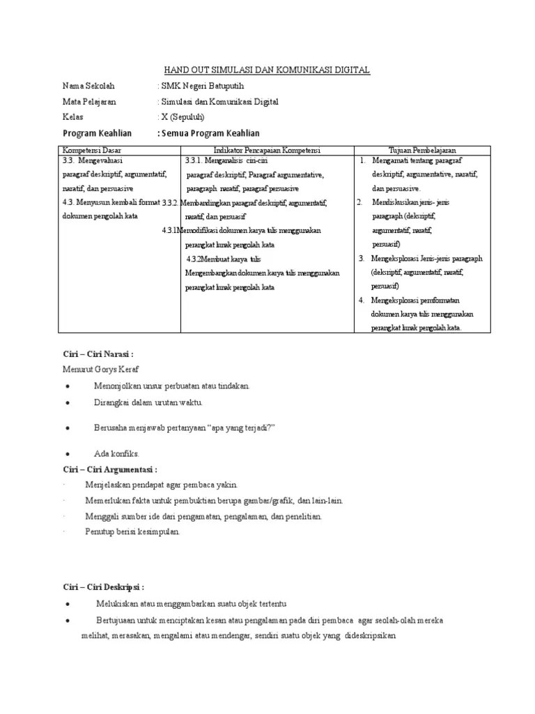 Pengertian argumen dan paragraf argumentasi. H03 Simdig Pdf