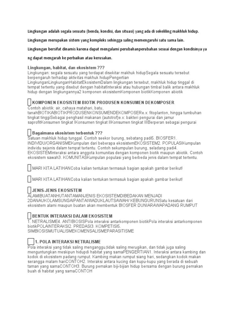 Lingkungan Adalah Segala Sesuatu | PDF