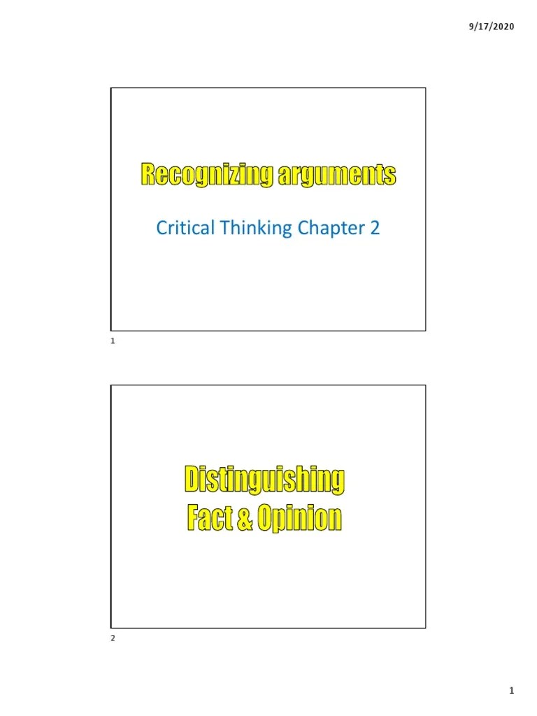 Critical Thinking Chapter 2 | PDF | Argument | Sentence (Linguistics)