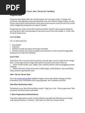 Iklan baris biasa ditemukan di koran . Jenis Iklan Pdf