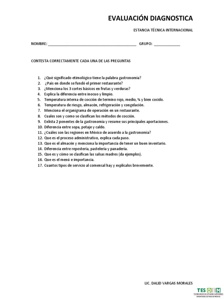 Evaluación Diagnostica | PDF