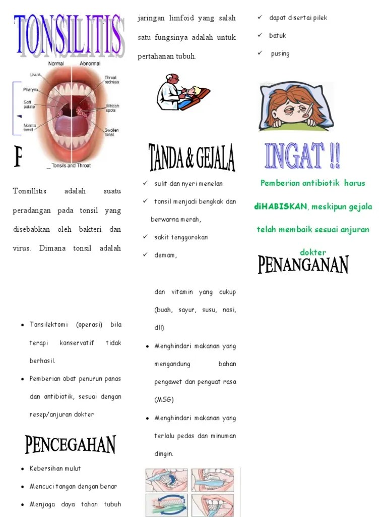 Leaflet Tonsilitis | PDF