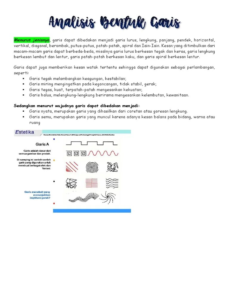 Analisis Bentuk Garis | PDF