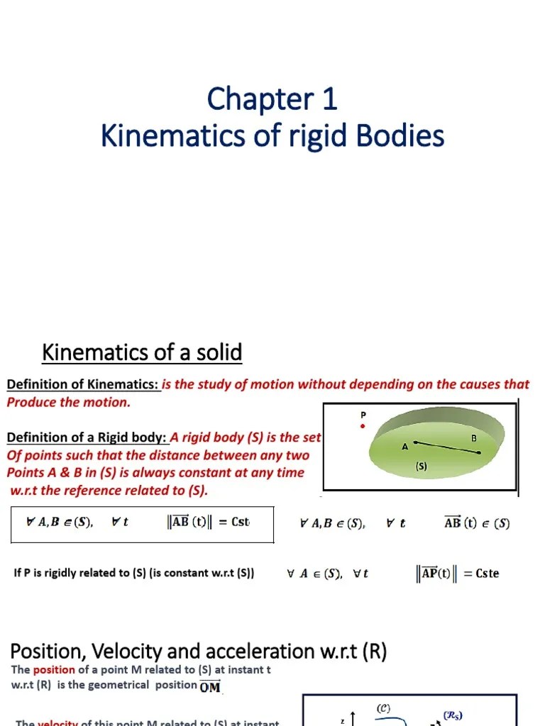 Mechanics Chap1 Kinematics 2021 | PDF | Kinematics | Rotation Around A ...