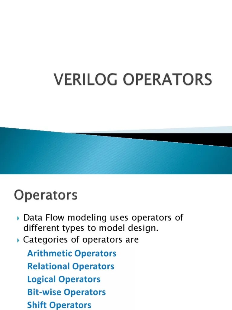 Verilog Operators
