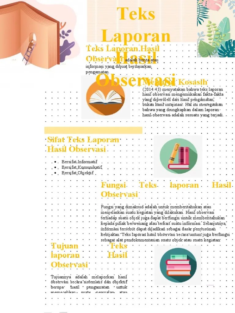 Tujuan, fungsi, ciri, struktur, dan. Teks Laporan Hasil Observasi 1 Pdf