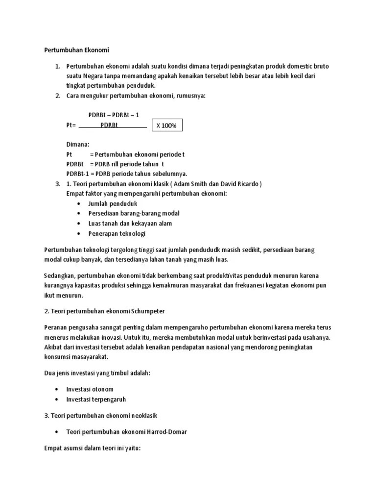 Pertumbuhan Ekonomi | PDF