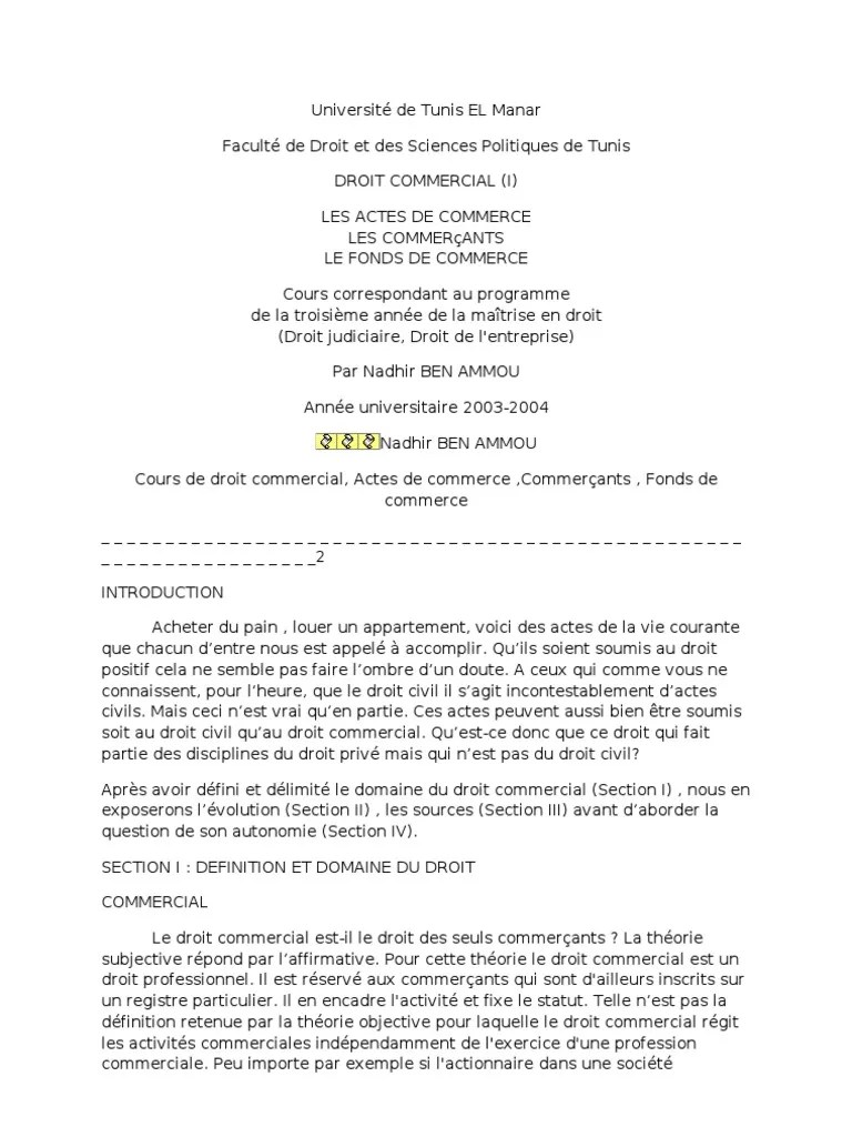Droit Commercial | PDF | Commerce | Codification (Droit)