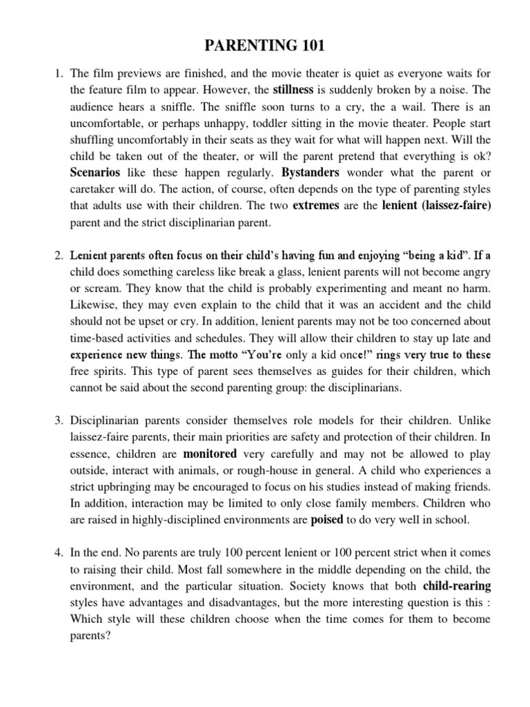 Model Comparison-Essay-Parenting-101 | PDF | Parenting | Relationships