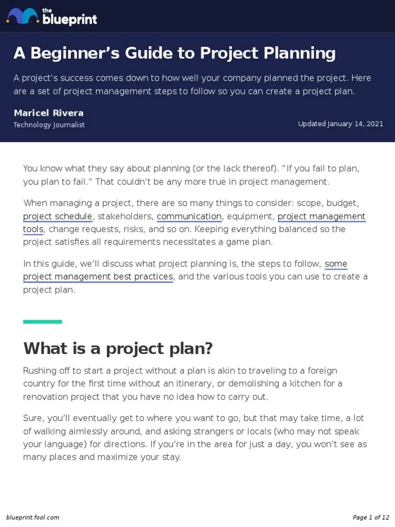 A Beginner's Guide To Project Planning | PDF | Project Management | Goal