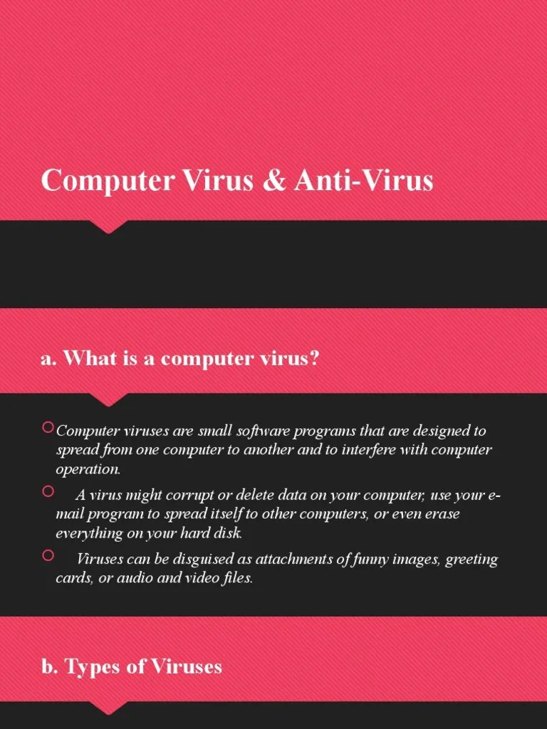 Computer Virus & Anti-Virus | PDF | Computer Virus | Antivirus Software