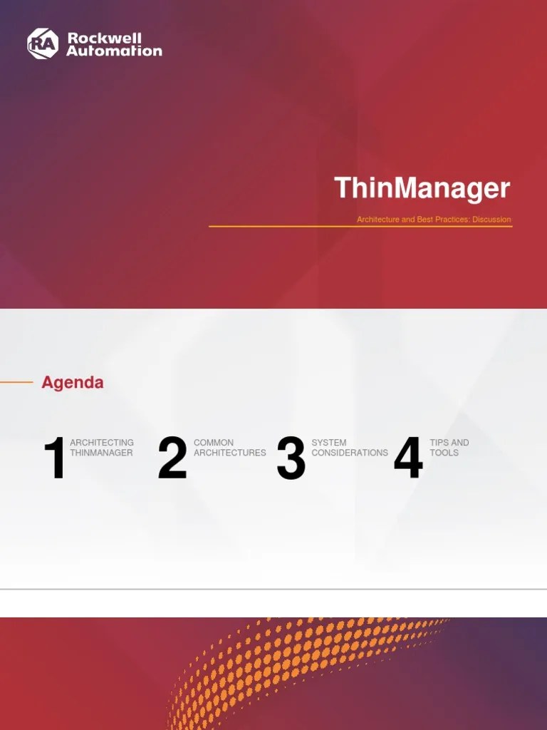 ThinManager Architecture And Best Practices 2019 | PDF | Remote Desktop Services | Information Age