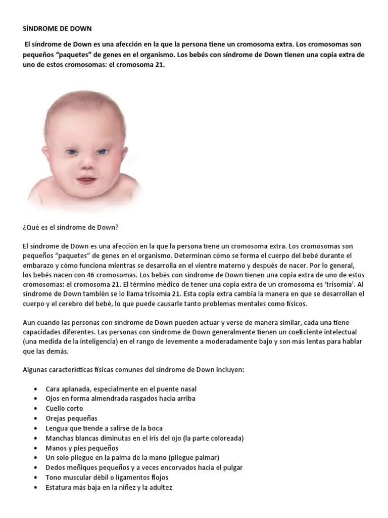 Síndrome De Down | PDF | Síndrome De Down | Cromosoma