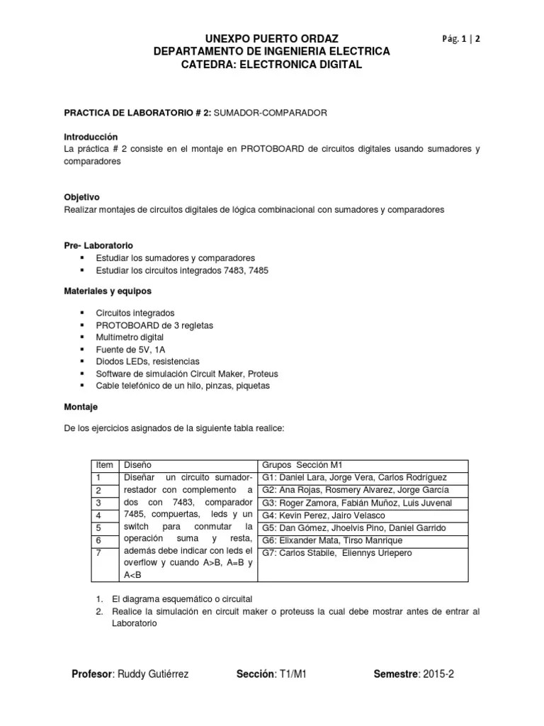 Practica 2 De Laboratorio M1 | PDF | Ingenieria Eléctrica | Equipo ...